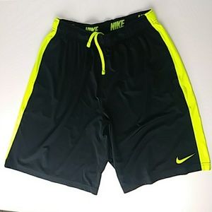 Nike Dri-Fit Black and Neon Green Shorts